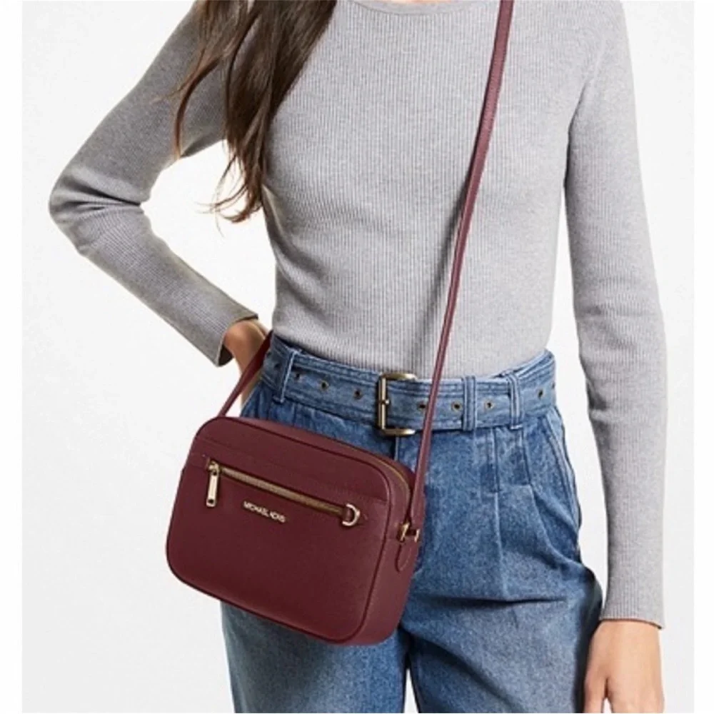 Michael Kors Crossbody Merlot and Small Wallet Coinpouch Set Bordeaux